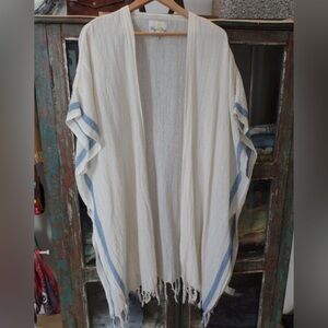 Rays for Days Kimono Cotton Lightweight with Arm-Holes Stripe Coverup OS NWOT